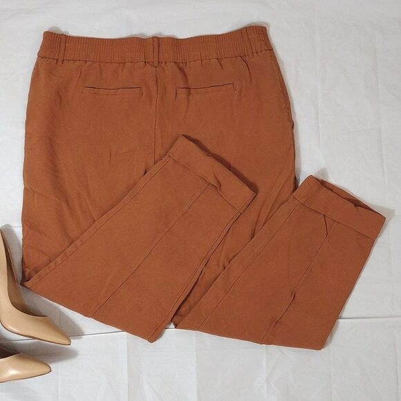 A New Day Nutmeg Brown High Waist Cuffed Rayon Pants Plussize 18 - Picture 13 of 16
